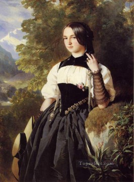 インターラーケンの王室肖像画のスイスの少女 フランツ・クサーヴァー・ウィンターハルター Oil Paintings